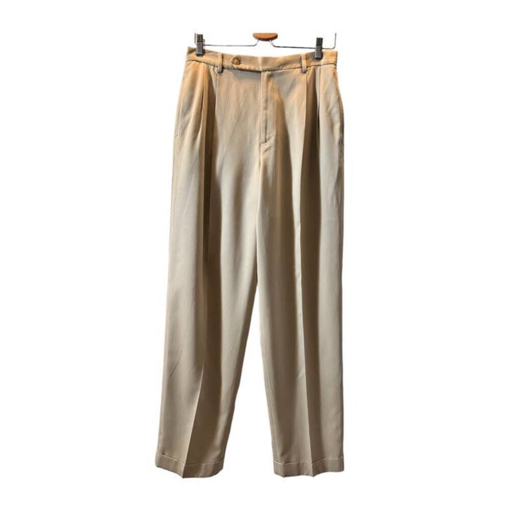 Polo Sport Ralph Lauren Wide Leg Pleated High Rise Dad Trousers SZ 10 Tan Khaki
